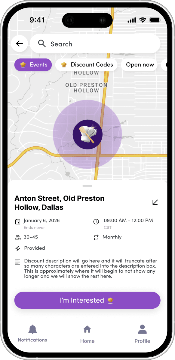 Food Magnet mobile discovery screen